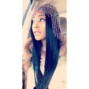 Multicolor rainbow Egyptian beaded head piece